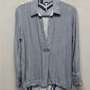 Striped Blue and White Blouse A - free people